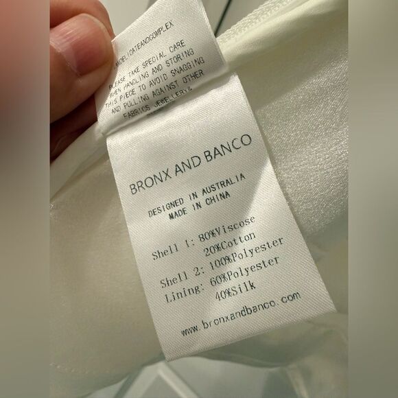 NWOT BRONX AND BANCO Estelle White Mini Dress , Elegant Floral Dress - Picture 14 of 16